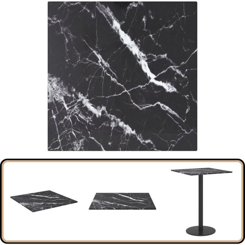 Dessus de table noir 30x30 cm 6 mm verre trempé design marbre - Dessus De Table - Plateau De Table - Verre Trempé - Design Marbre - Décoration
