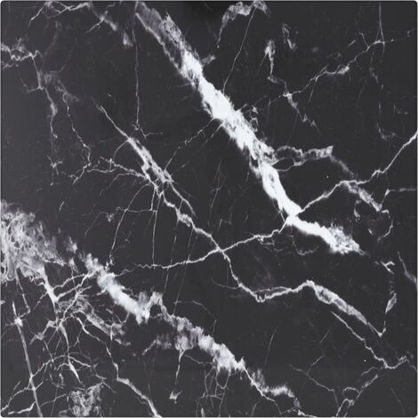 Dessus de table Noir 30x30 cm 6mm Verre trempé et design marbre