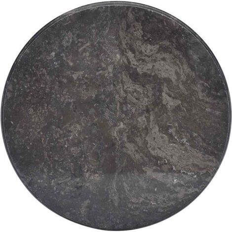 Dessus de table Noir Ø50x2,5 cm Marbre vidaXL