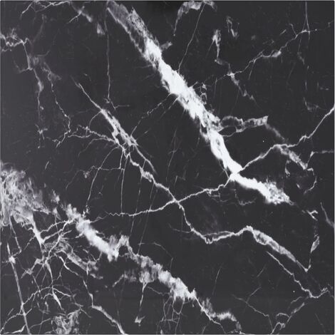 Dessus de table Noir 70x70 cm 6mm Verre trempé et design marbre