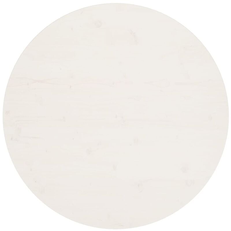 Inlife Dessus de table Blanc Ø90x2,5 cm Bois de pin massif - Blanc