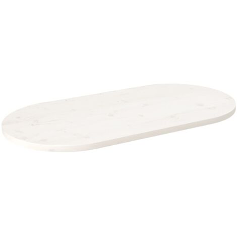 Dessus de table, Plateau De Table blanc 100x50x2,5 cm bois de pin massif ovale LKF67205