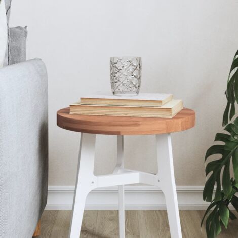 Dessus de table-Plateau de Table de Remplacement Ø30x2,5 cm rond bois massif de hêtre 405860