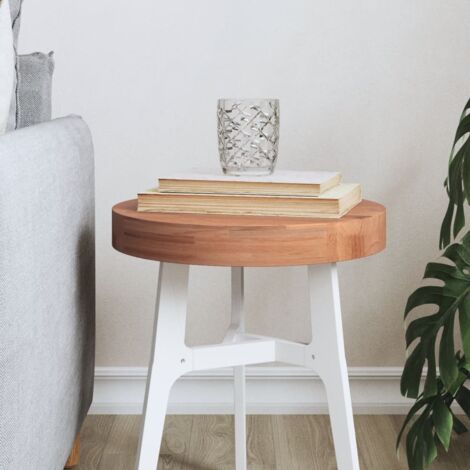 Dessus de table-Plateau de Table de Remplacement Ø30x4 cm rond bois massif de hêtre 494215