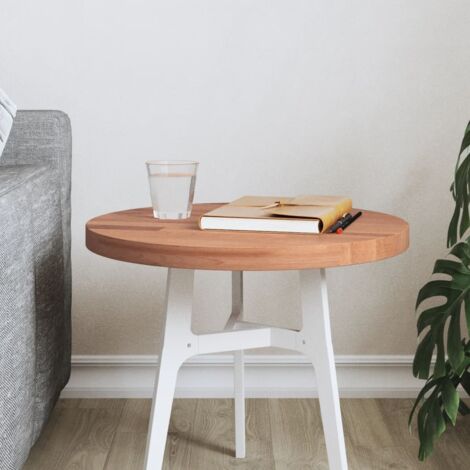 Dessus de table-Plateau de Table de Remplacement Ø40x2,5 cm rond bois massif de hêtre 999255