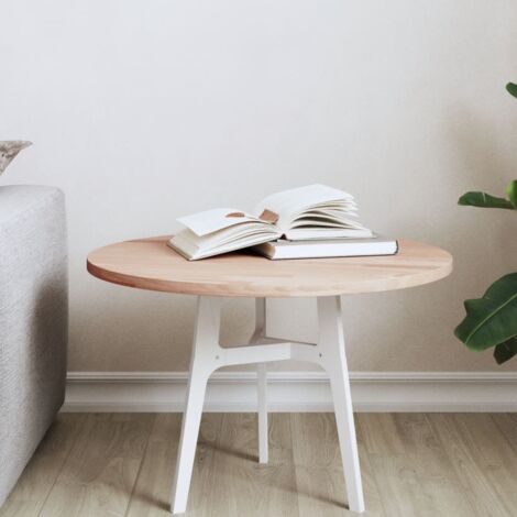 Dessus de table-Plateau de Table de Remplacement Ø50x1,5 cm rond bois massif de hêtre 136478