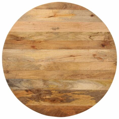 Dessus de table-Plateau de Table de Remplacement Ø 90x3,8 cm rond bois de manguier massif 465082