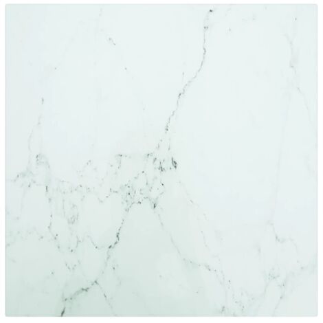 Dessus de table-Plateau de Table de Remplacement blanc 40x40 cm 6 mm verre trempé design marbre 768701