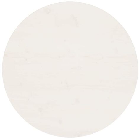 Dessus de table-Plateau de Table de Remplacement Blanc Ø70x2,5 cm Bois de pin massif 287498