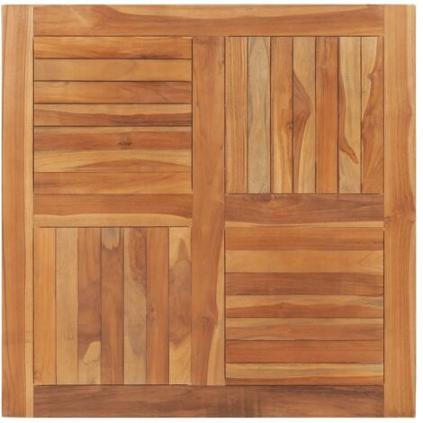 Dessus de table-Plateau de Table de Remplacement Bois de teck solide Carré 90x90x2,5 cm 808898