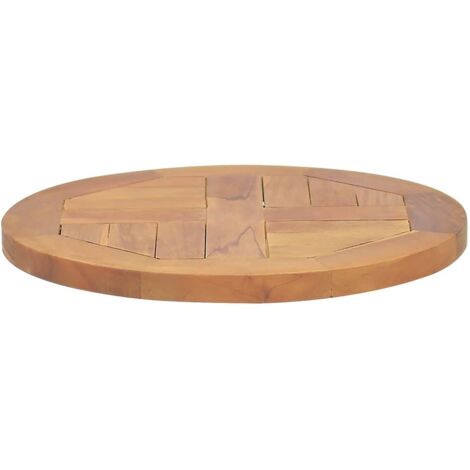 Dessus de table-Plateau de Table de Remplacement Bois de teck solide Rond 2,5 cm 40 cm 212057