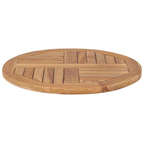 Dessus de table-Plateau de Table de Remplacement Bois de teck solide Rond 2,5 cm 60 cm 975478