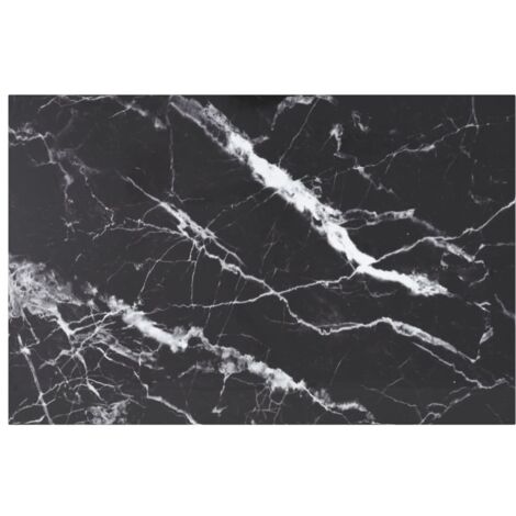 Dessus de table-Plateau de Table de Remplacement noir 100x62 cm 8 mm verre trempé design marbre 253102