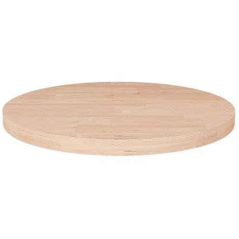 Dessus de table-Plateau de Table de Remplacement rond Ø50x2,5 cm Bois de chêne massif non traité 963174