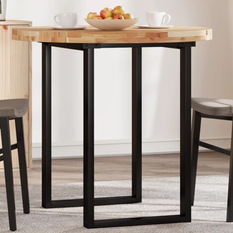 Dessus de table-Plateau de Table de Remplacement rond Ø80x4 cm bois massif d'acacia 108361