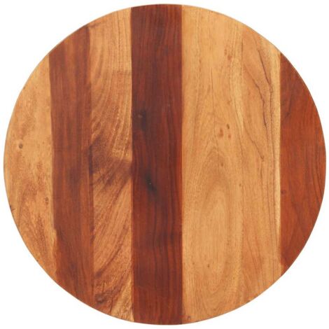 Dessus de table  Plateau de table  Dessus de bureau bois massif d'acacia rond 25-27 mm 60 cm CFW30523