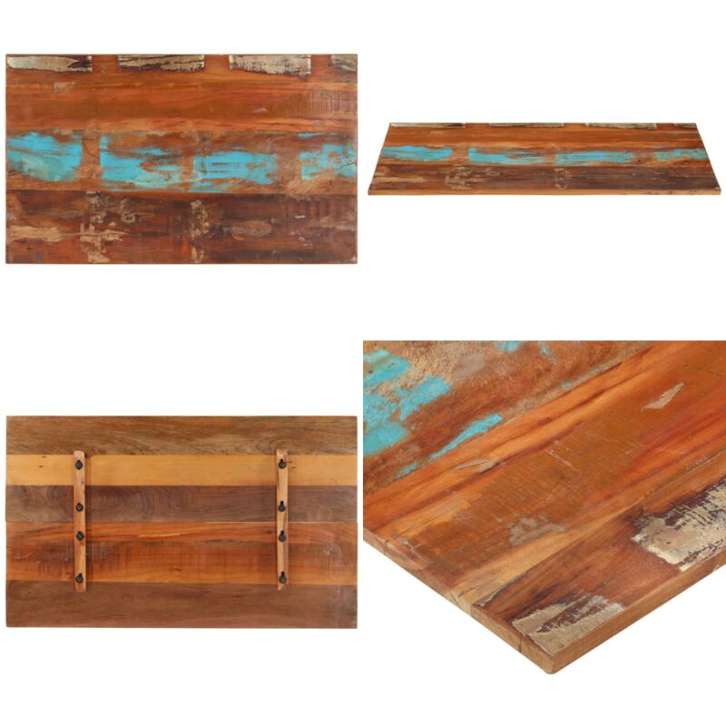 Dessus de table rectangulaire 60x100 cm 15-16 mm Bois récupéré - Dessus De Table - Plateau De Table - Bois Recyclé - Meuble Vintage - Décoration