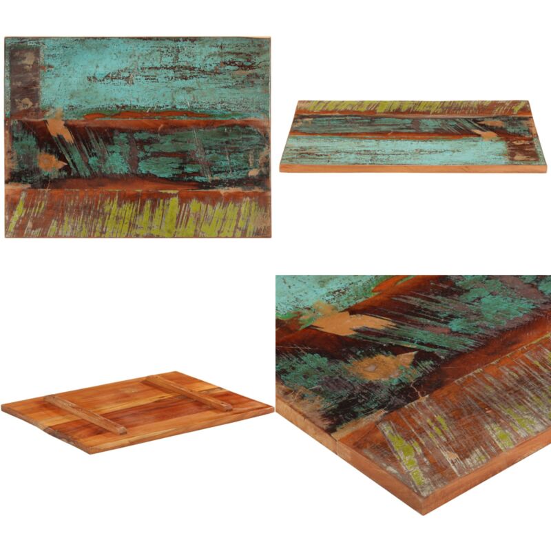 Dessus de table rectangulaire 60x80 cm 25-27 mm Bois récupéré - Dessus De Table - Bois Recyclé - Plateau De Table - Meuble Vintage - Décoration