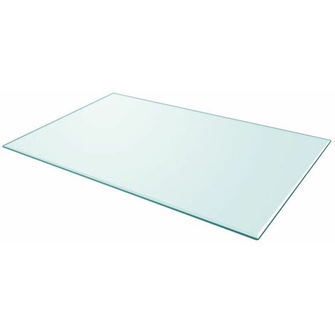 Dessus de table rectangulaire en verre trempe 1000 x 620 mm