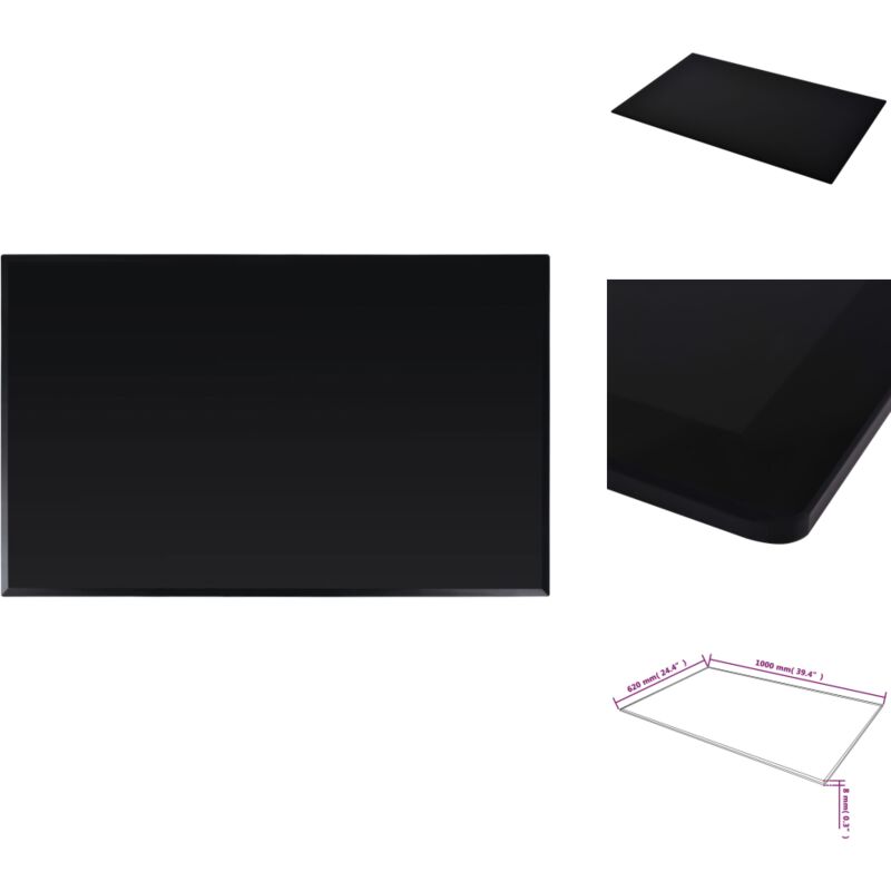 Dessus de table rectangulaire Verre trempé 1000 x 620 mm - Dessus De Table - Plateau De Table - Verre Trempé - Décoration Intérieure - Meuble Salle à
