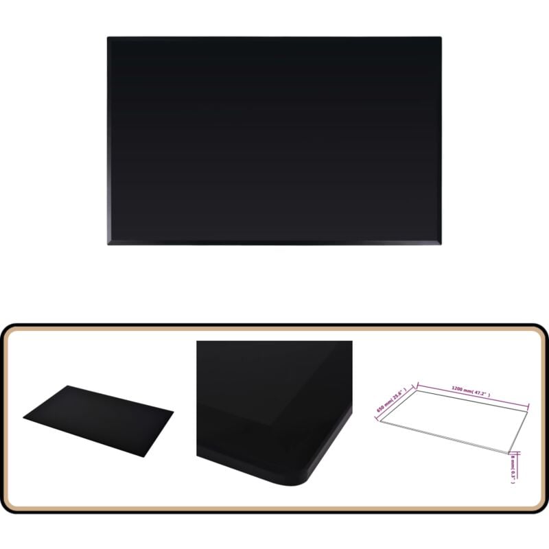 Dessus de table rectangulaire Verre trempé 1200 x 650 mm - Dessus De Table - Plateau De Table - Verre Trempé - Table Ronde - Table Carrée