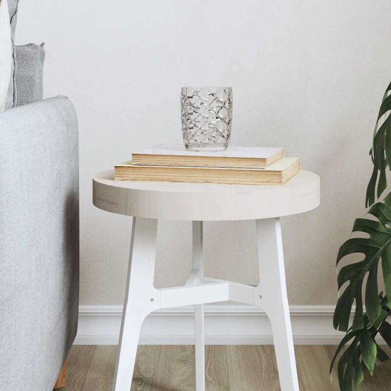 Dessus de table rond blanc Ø30x3 cm bois de pin massif Vidaxl