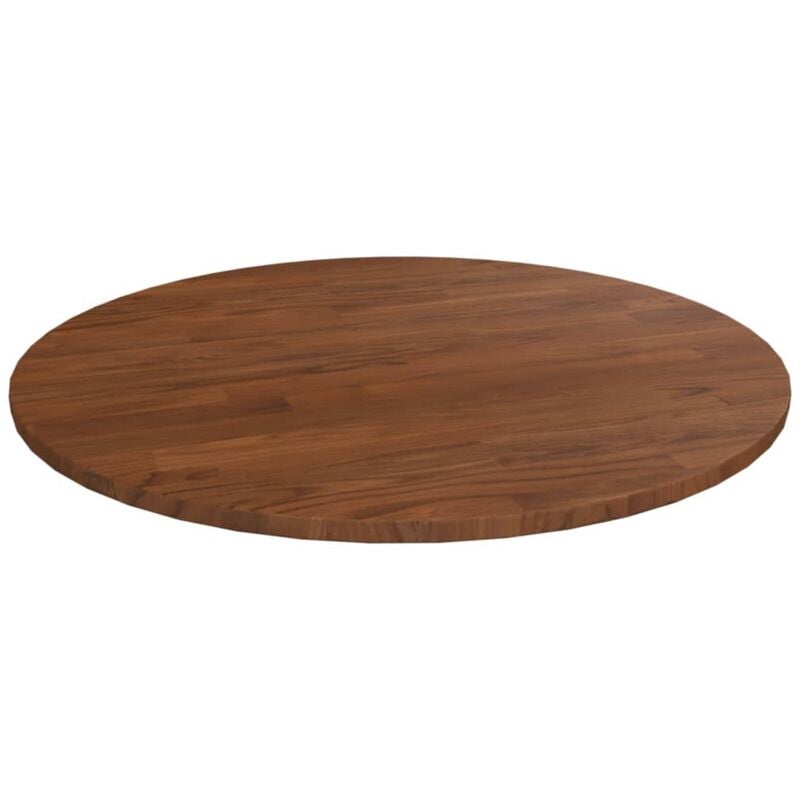 Dessus de table rond Marron foncé Ø60x1,5cm Chêne massif traité