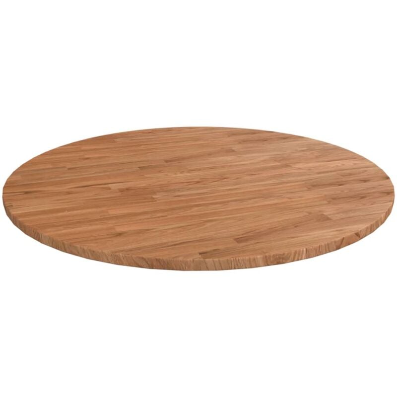 Dessus de table rond Marron clair Ø70x1,5 cm Bois chêne traité