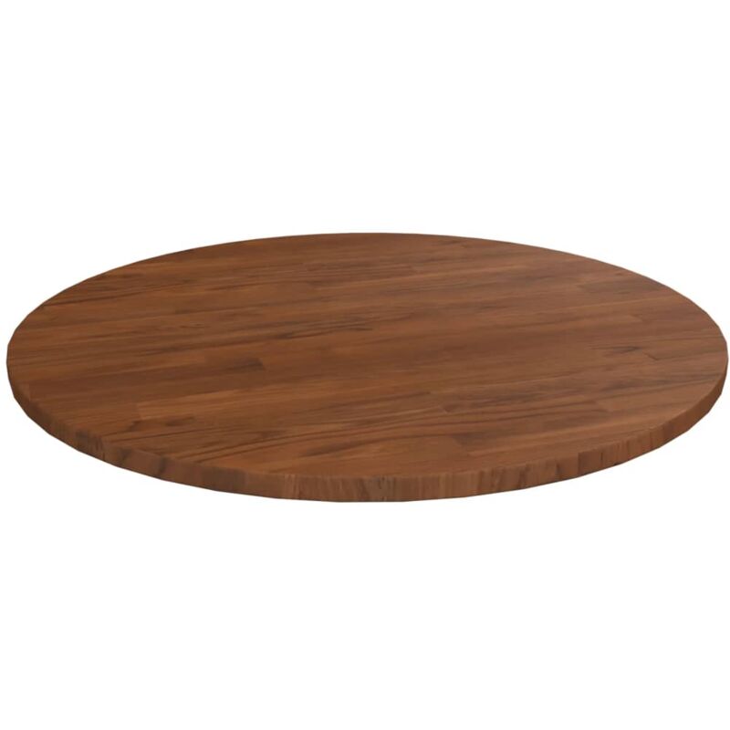 Dessus de table rond Marron foncé Ø50x1,5cm Chêne massif traité
