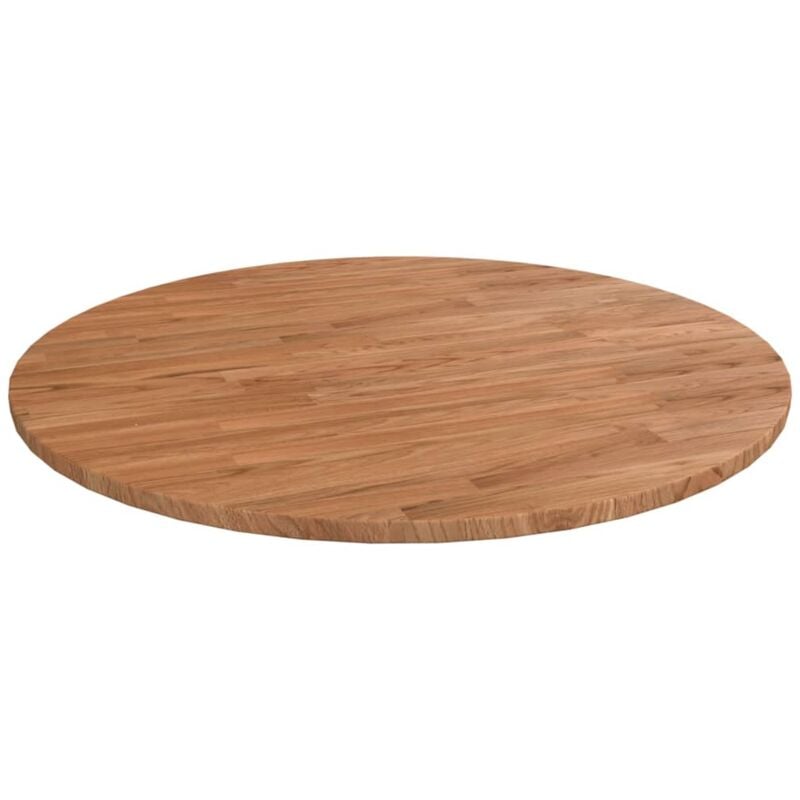 Dessus de table rond Marron clair Ø90x1,5 cm Bois chêne traité