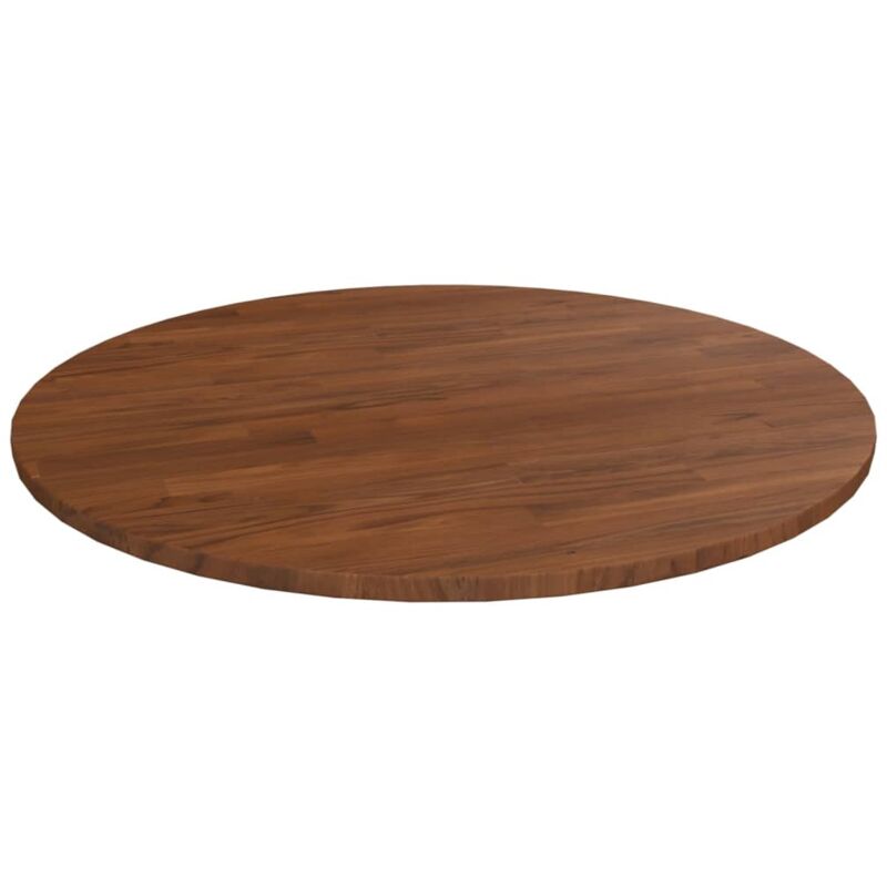 Dessus de table rond Marron foncé Ø90x1,5cm Chêne massif traité