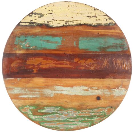 Dessus de table rond 80 cm 15-16 mm Bois de récupération solide