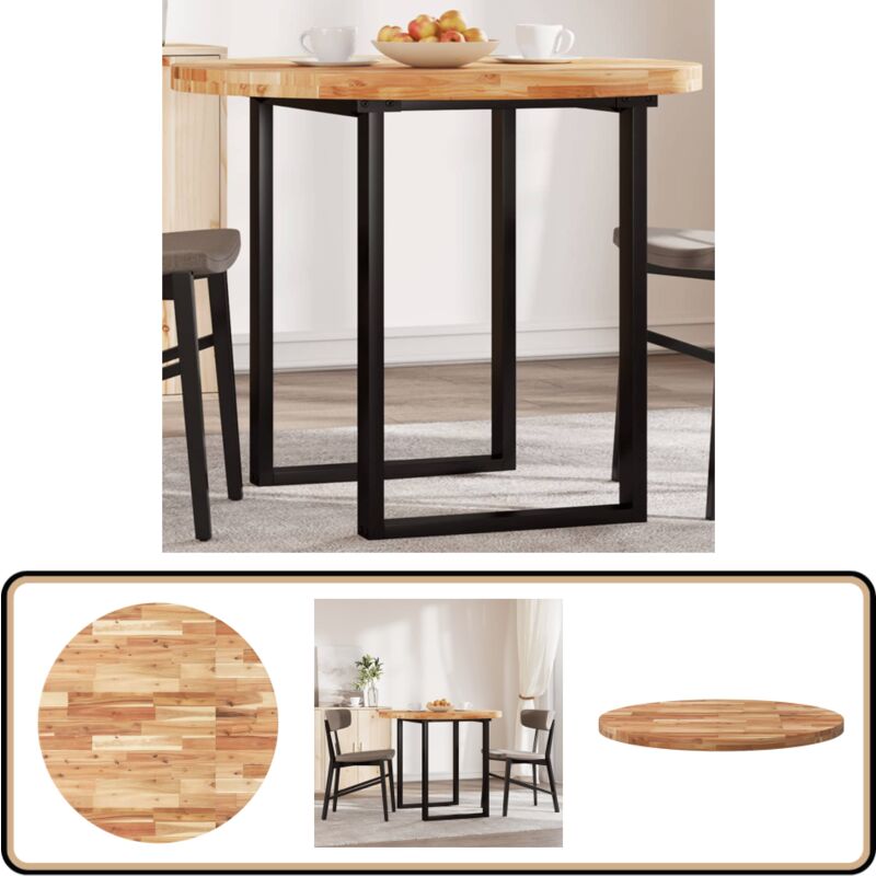 Dessus de table rond Ø90x4 cm bois massif d'acacia - Dessus De Table - Table Ronde - Table En Bois - Acacia Massif - Meuble De Salle à Manger