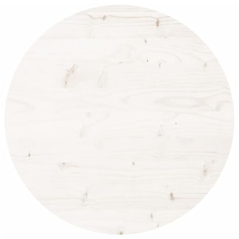 Dessus de table rond blanc Ø50x3 bois de pin massif
