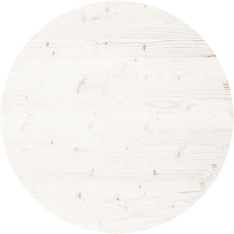 Dessus de table rond blanc Ø70x3 bois de pin massif