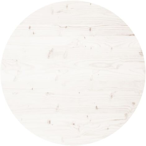 Dessus de table rond blanc Ø80x3 bois de pin massif