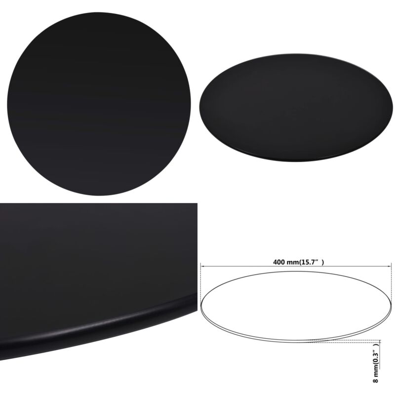 Dessus de table rond Verre trempé 400 mm - Plateau De Table - Dessus De Table - Verre Trempé - Décoration Intérieure - Meuble De Salle à Manger