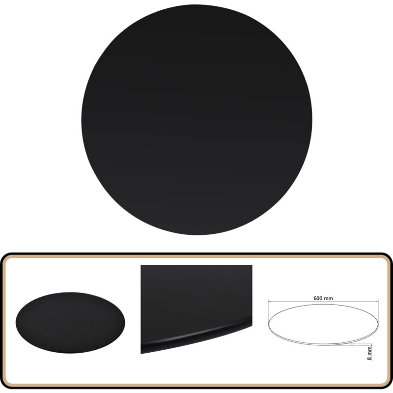 Dessus de table rond Verre trempé 600 mm - Dessus De Table - Verre Trempé - Plateau De Table - Décoration Intérieure - Meuble De Salle à Manger