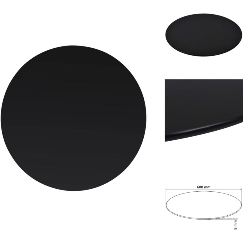 Dessus de table rond Verre trempé 600 mm - Dessus De Table - Verre Trempé - Plateau De Table - Décoration Intérieure - Meuble De Salle à Manger