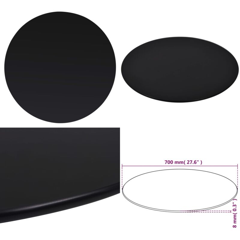 Dessus de table rond Verre trempé 700 mm - Dessus De Table - Verre Trempé - Plateau De Table - Décoration Intérieure - Meuble De Salle à Manger