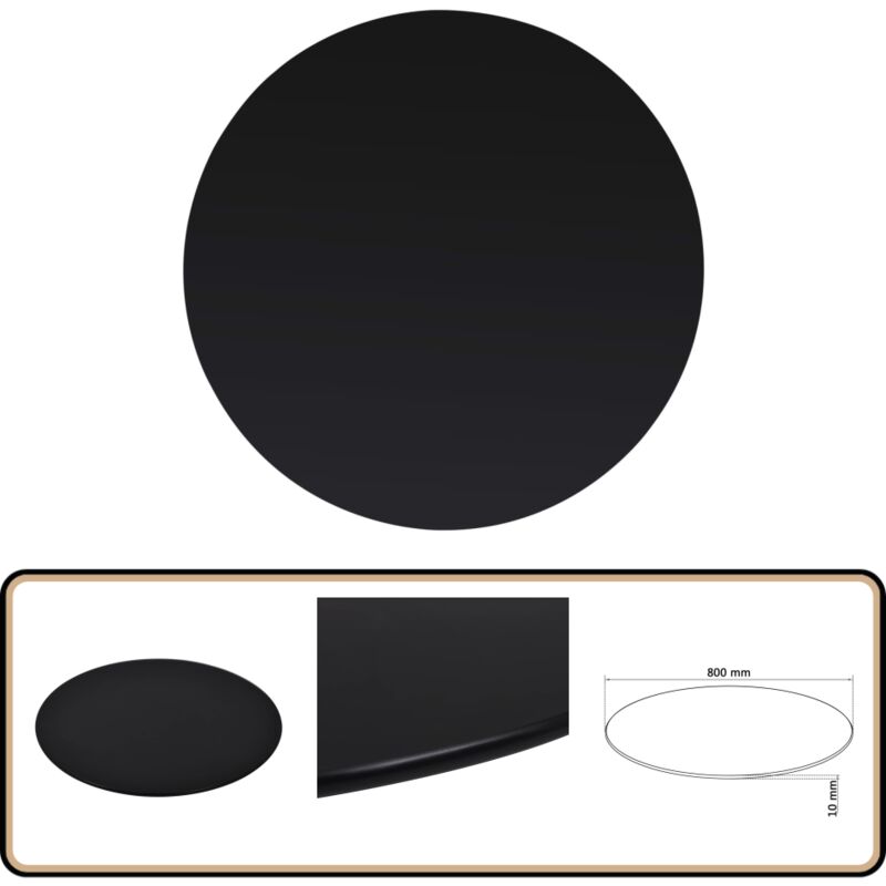 Dessus de table rond Verre trempé 800 mm - Dessus De Table - Verre Trempé - Plateau De Table - Décoration Intérieure - Meuble De Salle à Manger