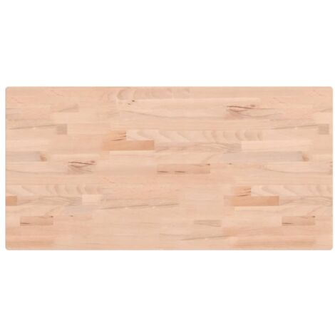 Dessus de table，Plateau de table，Dessus de bureau 100x50x2,5cm rectangulaire bois massif de hêtre CFW28356