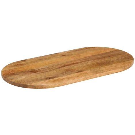 Dessus de table，Plateau de table，Dessus de bureau 120x60x3,8 cm ovale bois massif de manguier CFW30055