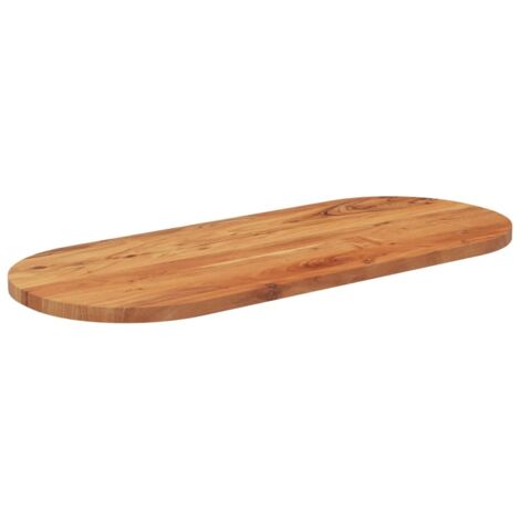 Dessus de table，Plateau de table，Dessus de bureau 140x60x2,5 cm ovale bois massif d'acacia CFW15541