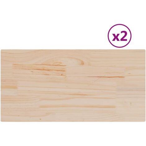 Dessus de table，Plateau de table，Dessus de bureau 2 pcs 60x30x1,7cm rectangulaire bois pin massif CFW26489