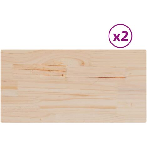 Dessus de table,Plateau de table,Dessus de bureau 2 pcs 90x45x1,7cm rectangulaire bois pin massif CFW78904