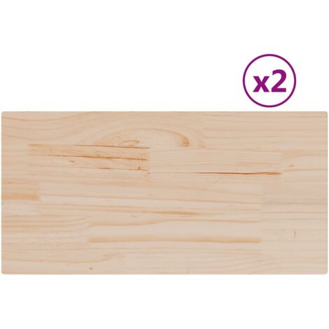 Dessus de table,Plateau de table,Dessus de bureau 2 pcs 90x45x2,5cm rectangulaire bois pin massif CFW57726