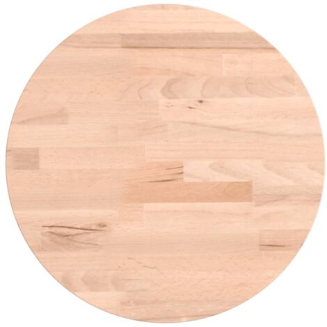Dessus de table,Plateau de table,Dessus de bureau Ø30x2,5 cm rond bois massif de hêtre CFW21212