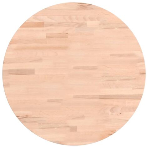 Dessus de table,Plateau de table,Dessus de bureau Ø50x1,5 cm rond bois massif de hêtre CFW22546