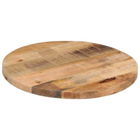 Dessus de table，Plateau de table，Dessus de bureau Ø 50x1,5 cm rond bois massif de manguier brut CFW66154